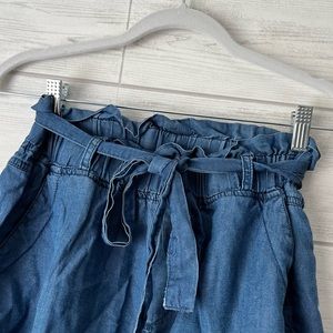 Francesca’s Navy Paper Bag Shorts